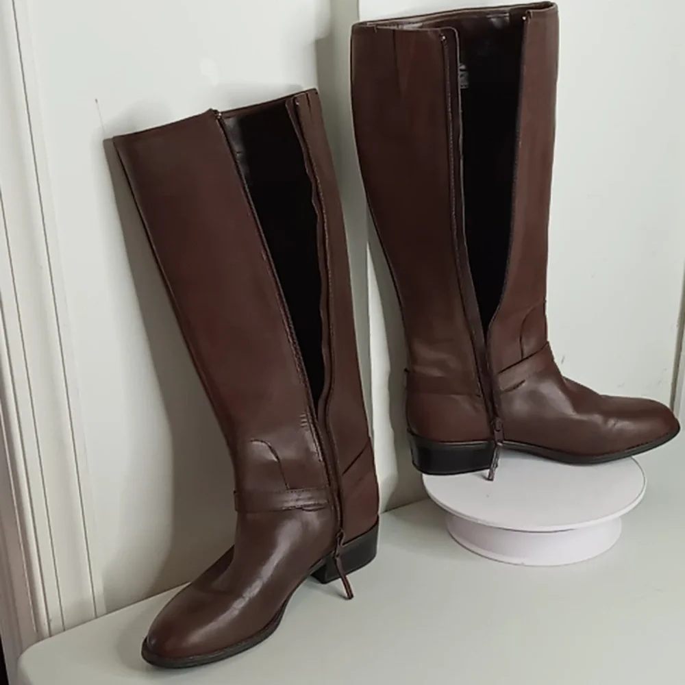 Lauren Ralph Lauren - Marion - Leather Riding Boots -Brown -size 8 B